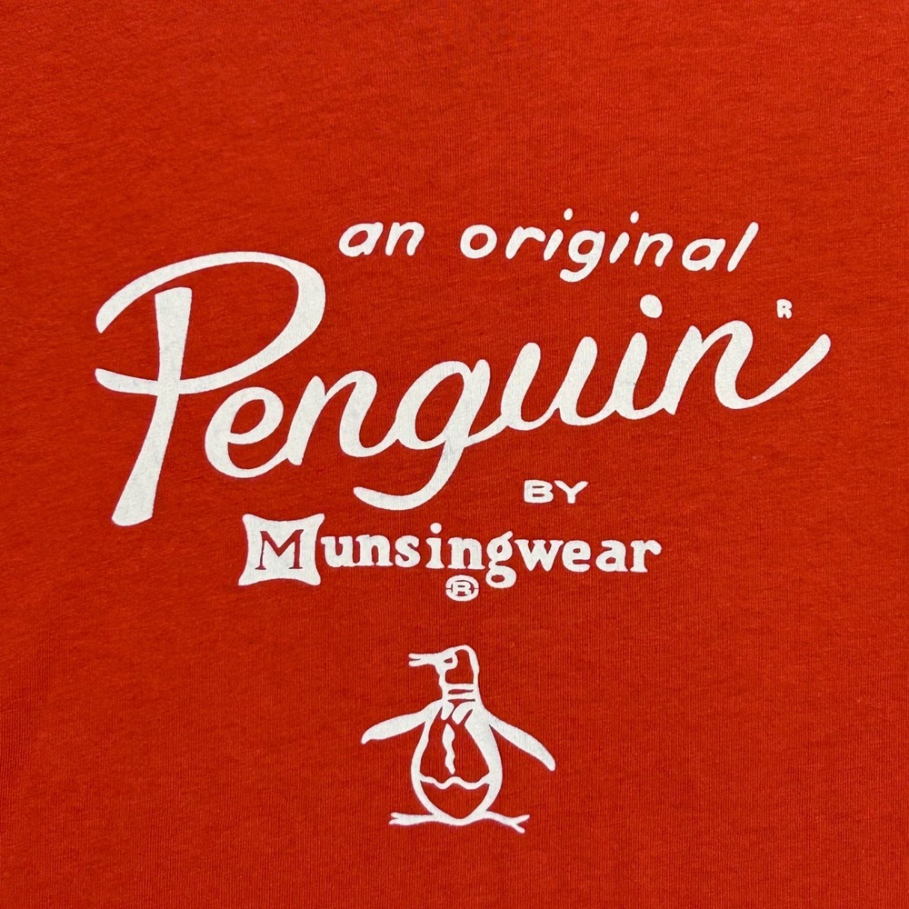 Original Penguin Graphic Tee Mens Medium Orange Urban Casual Colorful Preppy
